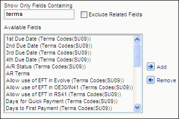 Show Only Fields e.g.